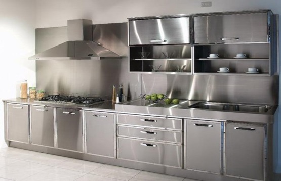 Kitchen set aluminium mudah dibersihkan, sumber: rumah.com