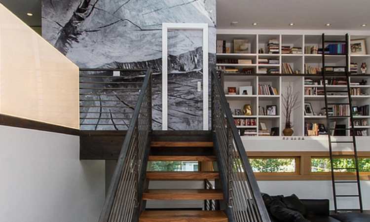 Perpustaan gaya industrial, Sumber: decoist.com