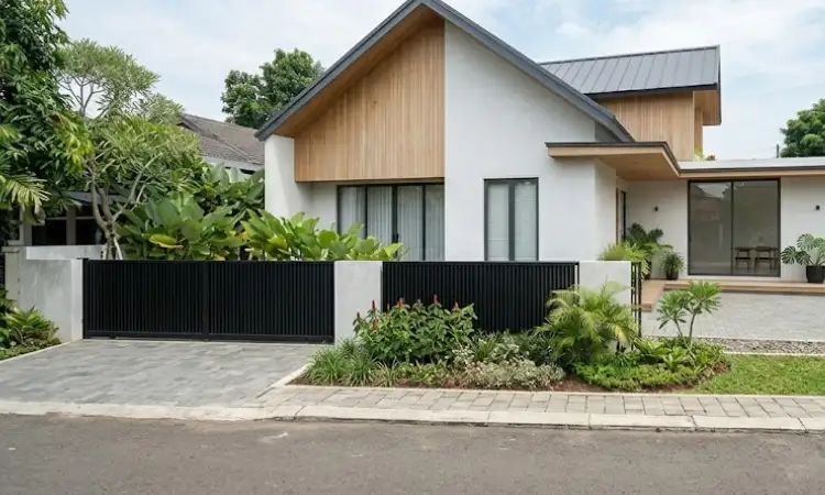 Slat Besi Hitam Slim dengan Bingkai Minimalis, Sumber: AI